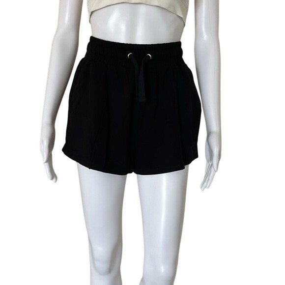 Lovers + Friends Pants - Lovers And Friends Elastic High Waist Drawstring Black Lounge Stretch shorts XS